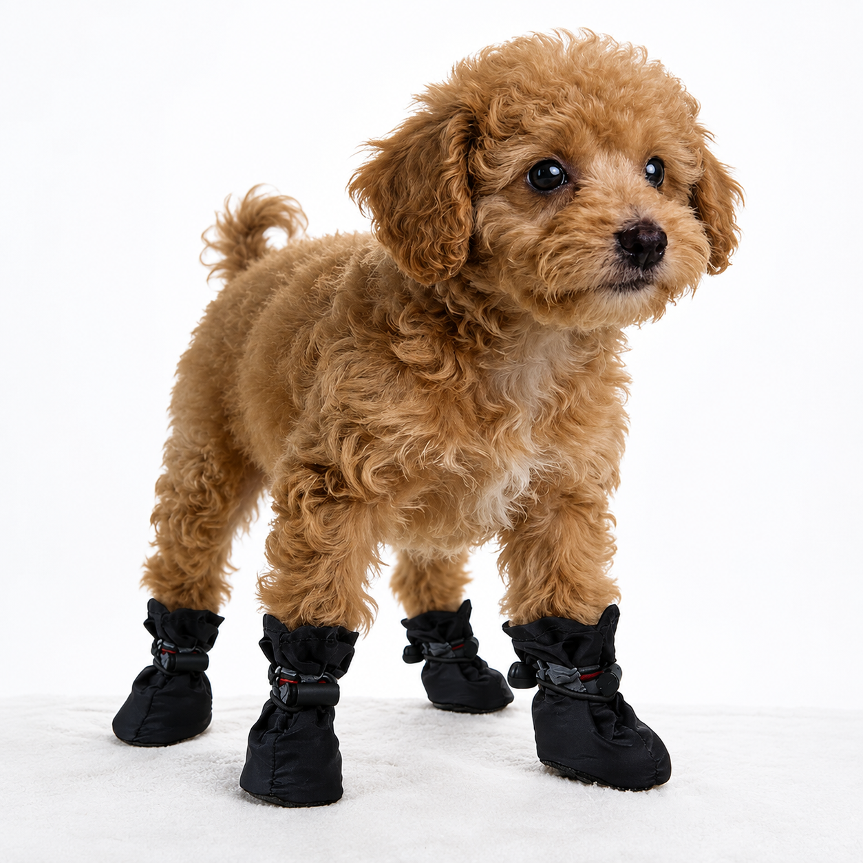 Pair Of 4 Adjustable Straps Soft Sole Outdoor Shoes Covers For Dogs