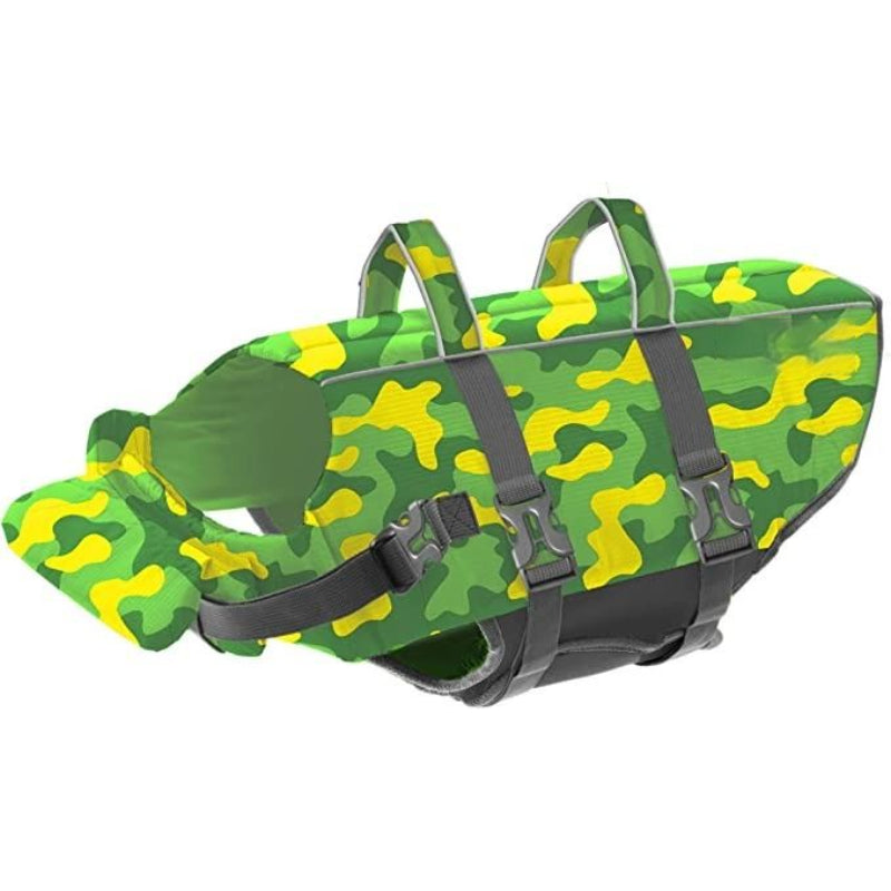 Splash Orange Dog Life Jacket, Small-Paw Print Pad