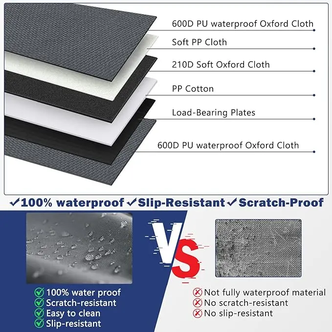 Car Backseat Non Slip Dirt Resistant Waterproof Cover With Storage Pockets For Pets