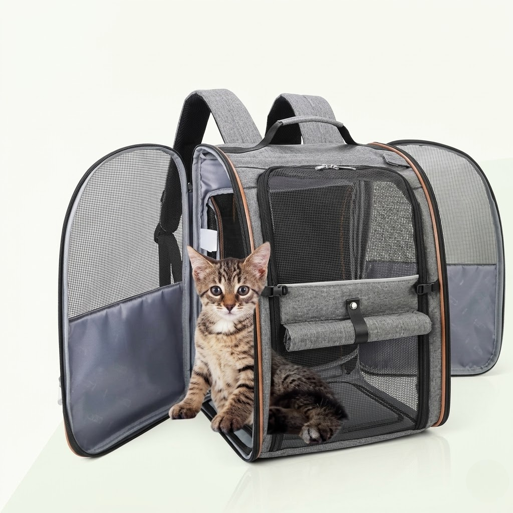 Expandable Pet Carrier Backpack with Sun Shade for Cats And Dogs
