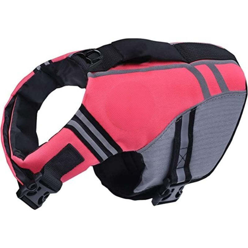 New Sports Style Ripstop Dog Life Jacket With Superior Buoyancy & Rescue Handle, Bright Yellow, M-Paw Print Pad