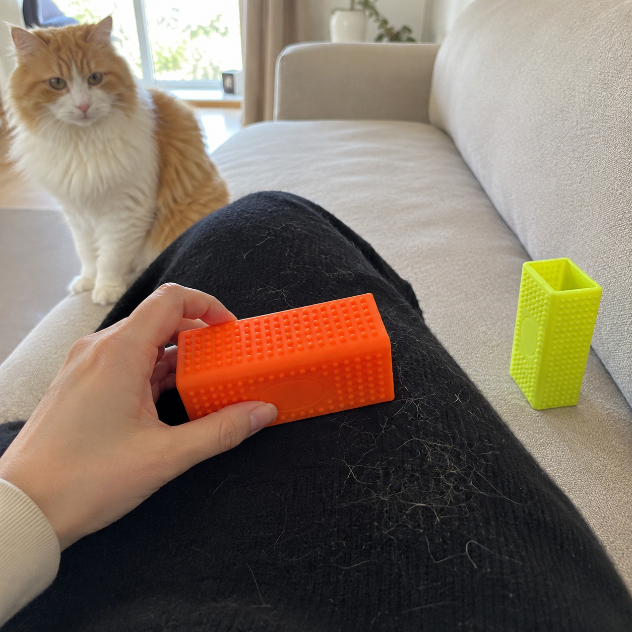 Pack of 2 Reusable Pet Fur Remover and Carpet Cleaning Block Set