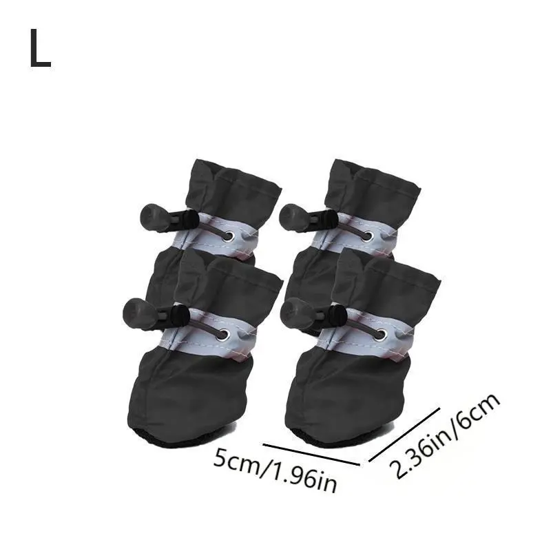 4 Pairs Dog Puppy Waterproof Paws Shoe Covers, Adjustable Straps, Durable Soft Sole, Outdoor Dirt Protection, Comfortable, Multiple Colors Available, Outside, Paw Protectors, Supplies