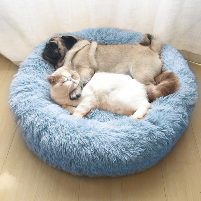 Donut Shape Cat And Dog Bed-Paw Print Pad