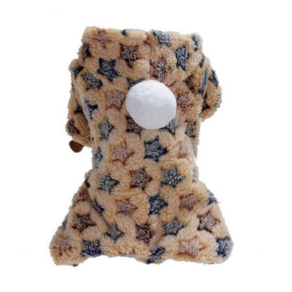 Cozy Plush Dog Jumpsuits-Paw Print Pad
