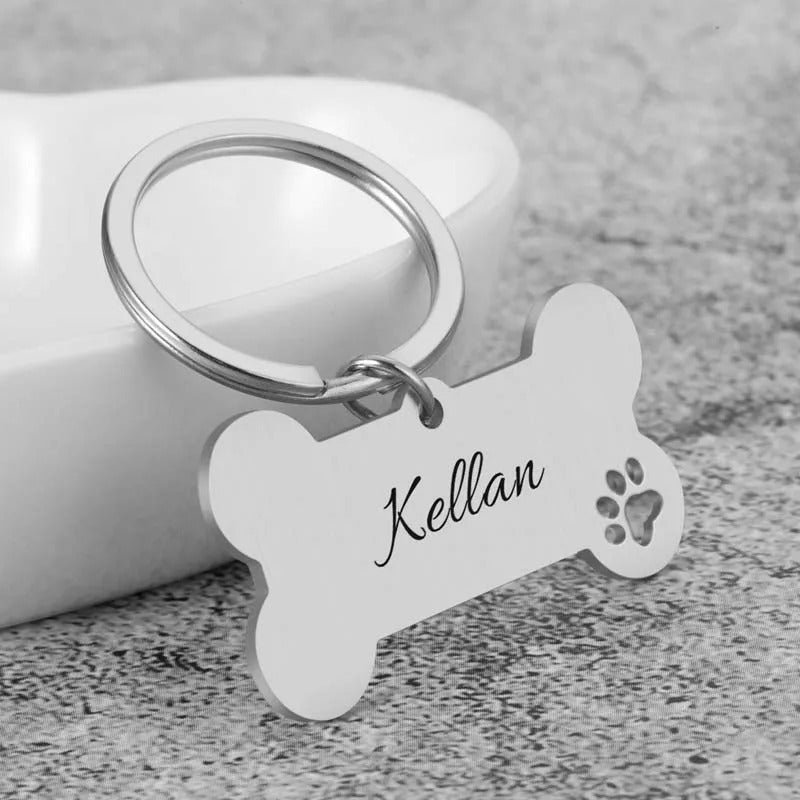 Classic Shape Custom Pet ID Tag For Dogs And Cats-Paw Print Pad