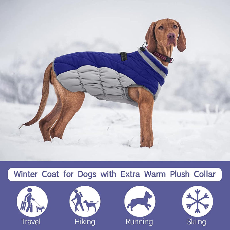 Padded Vest Jacket Dog Winter Coat Windproof Warm Winter Dog Jacket-Paw Print Pad