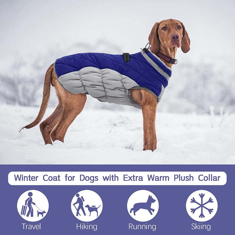 Padded Vest Jacket Dog Winter Coat Windproof Warm Winter Dog Jacket-Paw Print Pad