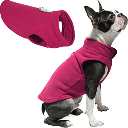 Fleece Vest Dog Sweater Warm Pullover Fleece Dog Jacket-Paw Print Pad