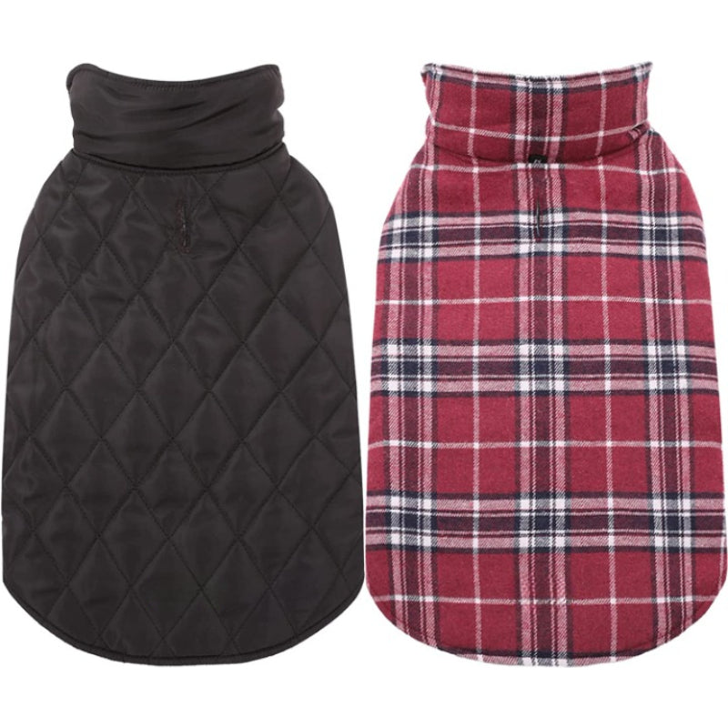 Warm Dog Coat, Reversible Dog Jacket Waterproof Dog Winter-Paw Print Pad