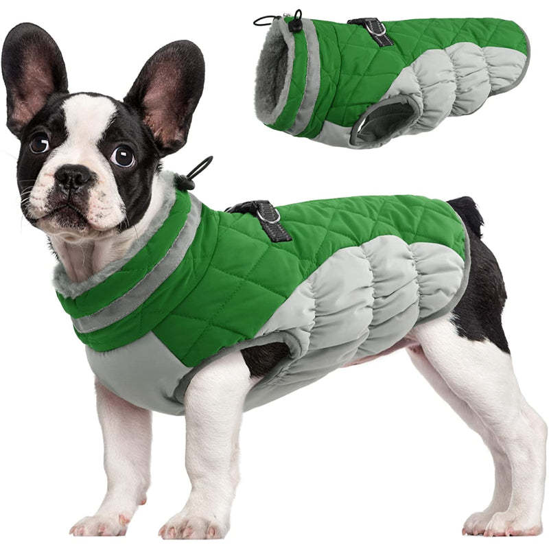 Padded Vest Jacket Dog Winter Coat Windproof Warm Winter Dog Jacket-Paw Print Pad