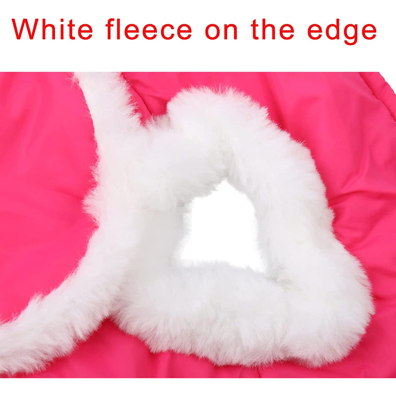 Shawl Design Fleece Lined Warm Dog Jacket For Puppy Winter Cold Weather,Soft Windproof Small Dog Coat-Paw Print Pad