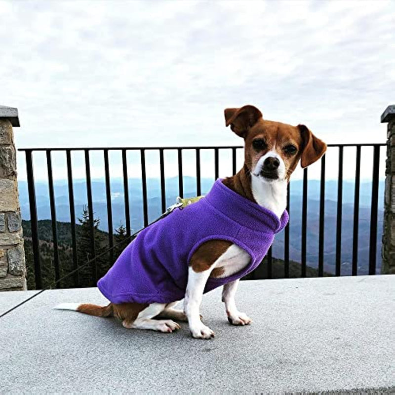 Fleece Vest Dog Sweater Fleece Dog Jacket With Cold Weather Clothes-Paw Print Pad