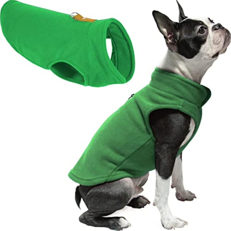 Fleece Vest Dog Sweater Warm Pullover Fleece Dog Jacket-Paw Print Pad
