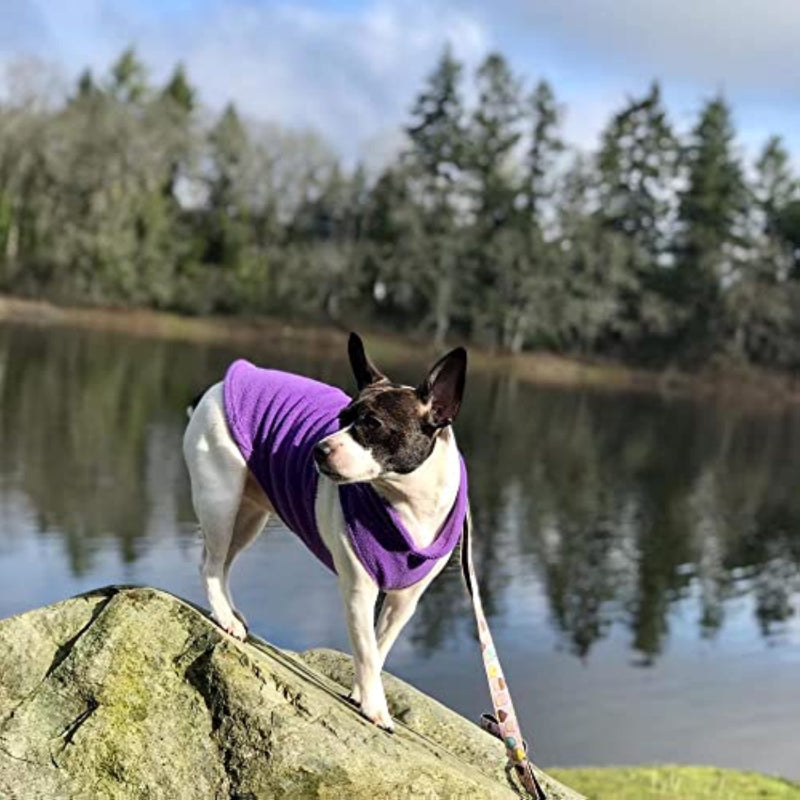 Fleece Vest Dog Sweater Fleece Dog Jacket With Cold Weather Clothes-Paw Print Pad