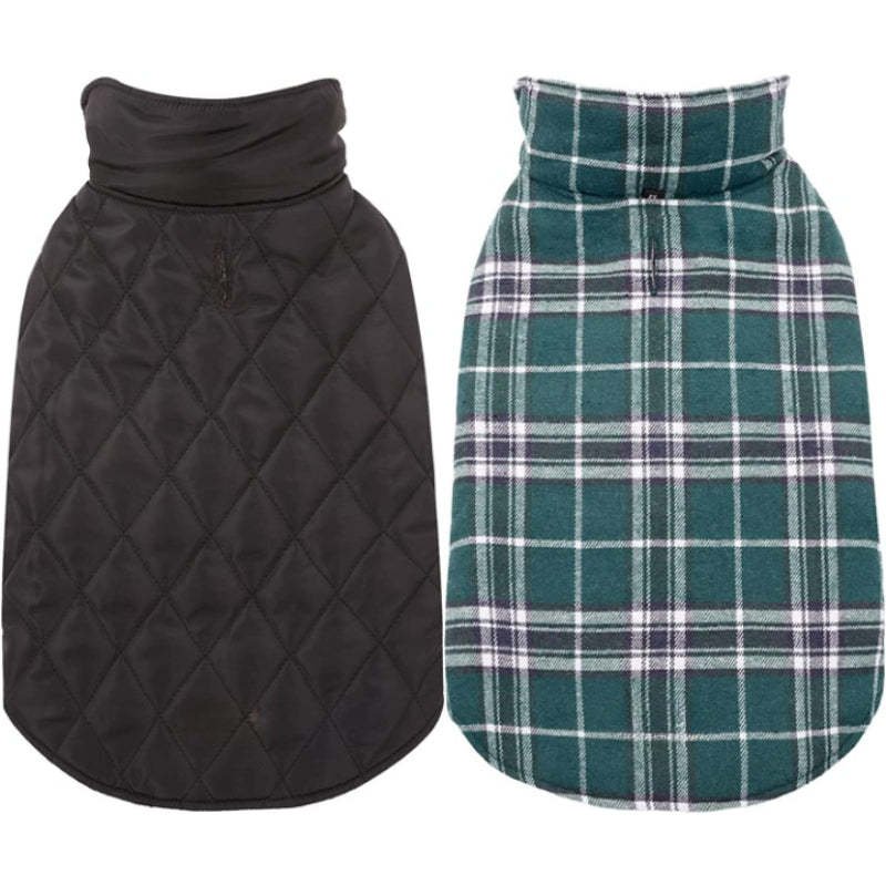 Warm Dog Coat, Reversible Dog Jacket Waterproof Dog Winter-Paw Print Pad
