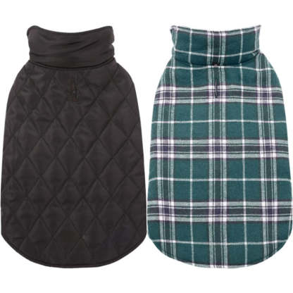 Warm Dog Coat, Reversible Dog Jacket Waterproof Dog Winter-Paw Print Pad