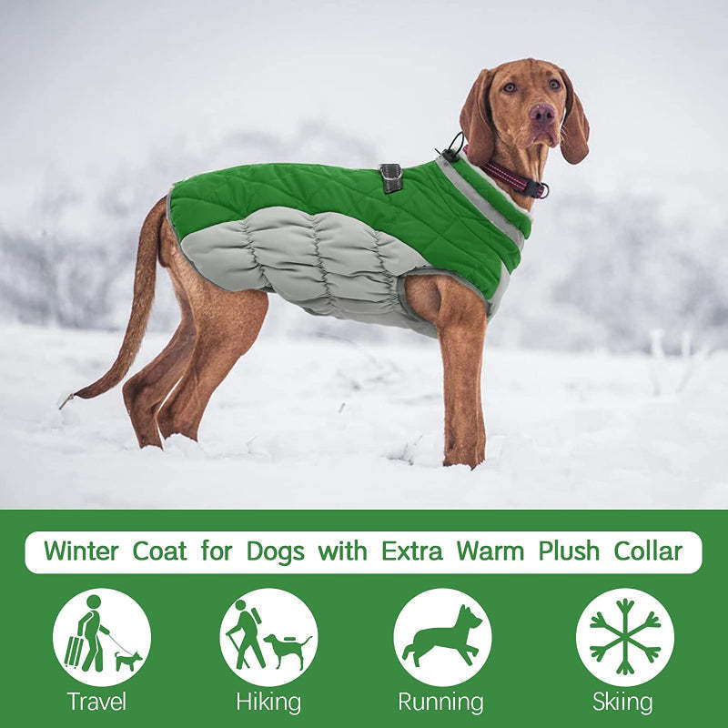 Padded Vest Jacket Dog Winter Coat Windproof Warm Winter Dog Jacket-Paw Print Pad