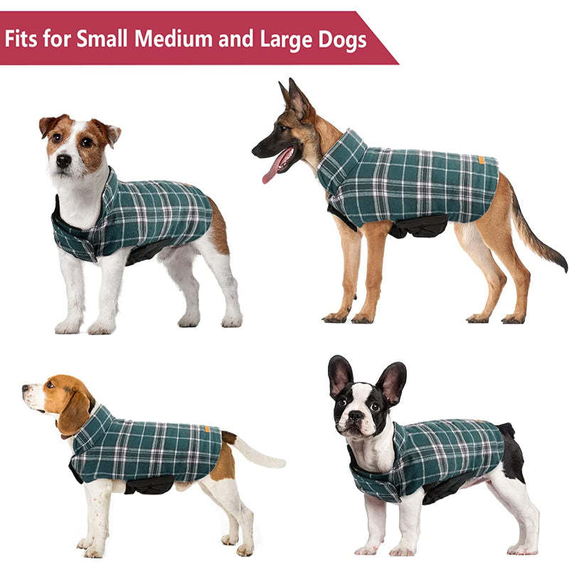 Warm Dog Coat, Reversible Dog Jacket Waterproof Dog Winter-Paw Print Pad