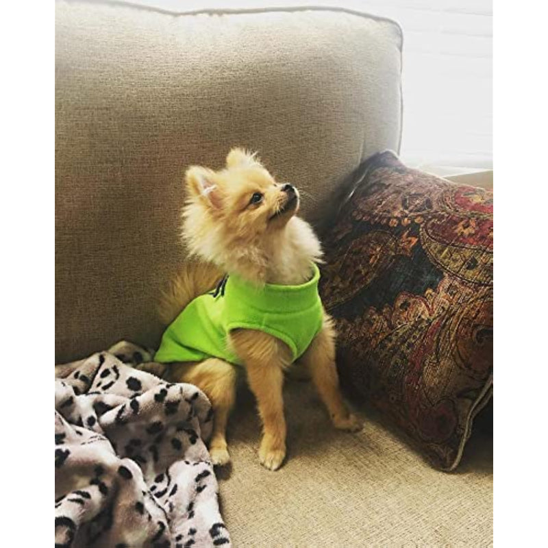 Fleece Vest Dog Sweater Fleece Dog Jacket With Cold Weather Clothes-Paw Print Pad