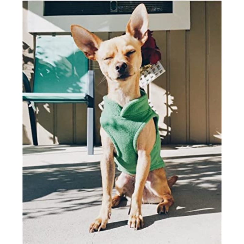 Fleece Vest Dog Sweater Warm Pullover Fleece Dog Jacket-Paw Print Pad