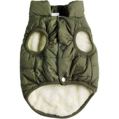 2 Layers Fleece Lined Warm Dog Jacket For Puppy Winter Cold Weather,Soft Windproof Small Dog Coat-Paw Print Pad