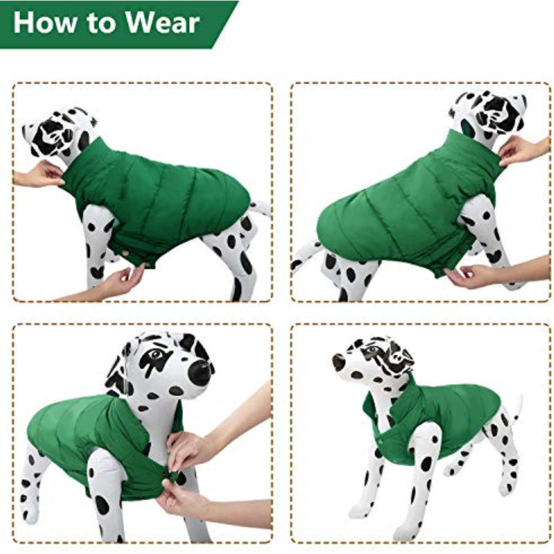 Windproof Dog Winter Coat Waterproof Dog Jacket Warm Dog-Paw Print Pad