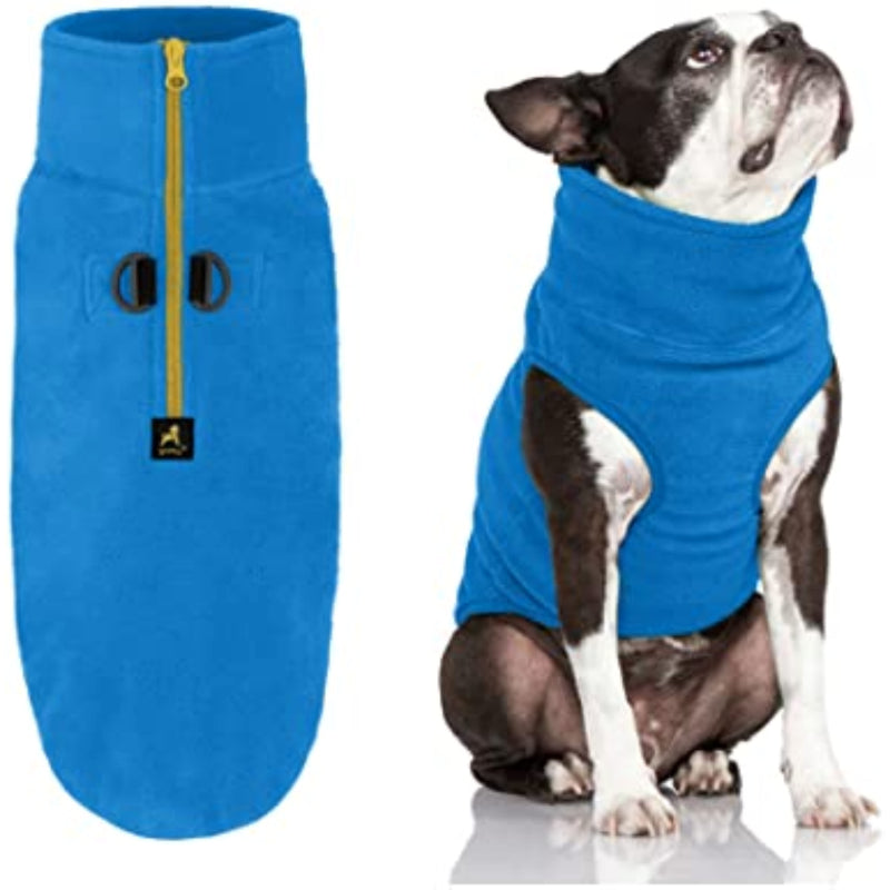 Fleece Vest Dog Sweater Warm Pullover Fleece Dog Jacket-Paw Print Pad