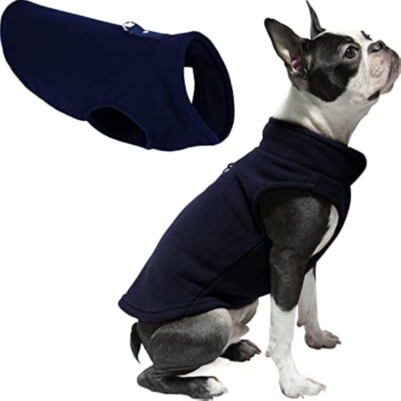 Fleece Vest Dog Sweater Fleece Dog Jacket With Cold Weather Clothes-Paw Print Pad
