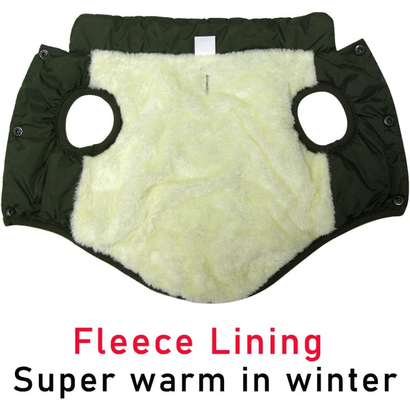 2 Layers Fleece Lined Warm Dog Jacket For Puppy Winter Cold Weather,Soft Windproof Small Dog Coat-Paw Print Pad