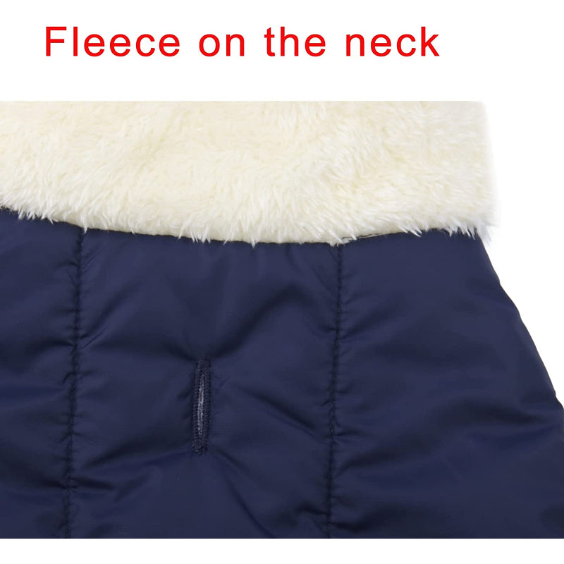 Shawl Design Fleece Lined Warm Dog Jacket For Puppy Winter Cold Weather,Soft Windproof Small Dog Coat-Paw Print Pad