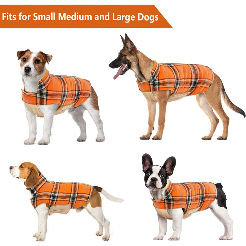 Warm Dog Coat, Reversible Dog Jacket Waterproof Dog Winter-Paw Print Pad