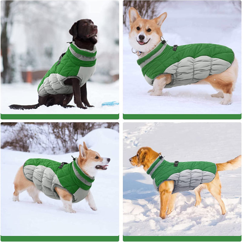 Padded Vest Jacket Dog Winter Coat Windproof Warm Winter Dog Jacket-Paw Print Pad
