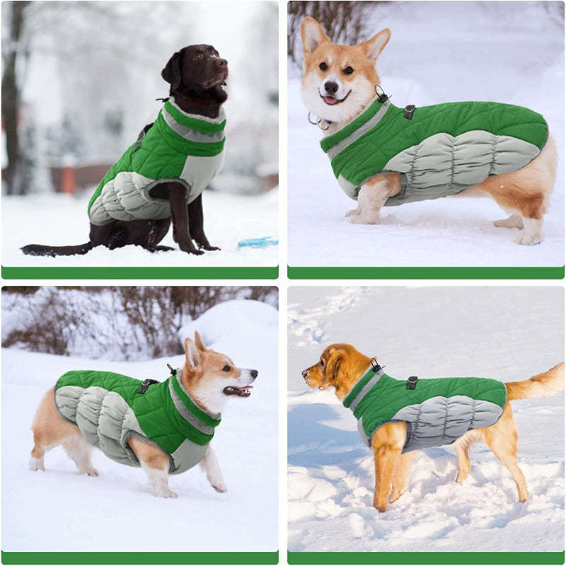 Padded Vest Jacket Dog Winter Coat Windproof Warm Winter Dog Jacket-Paw Print Pad
