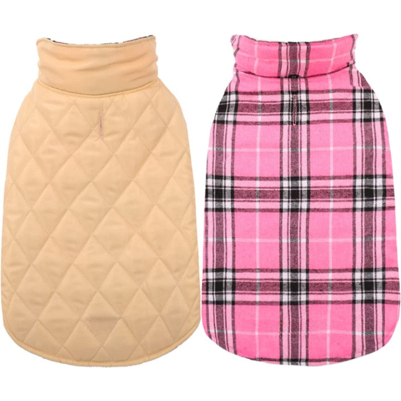 Warm Dog Coat, Reversible Dog Jacket Waterproof Dog Winter-Paw Print Pad