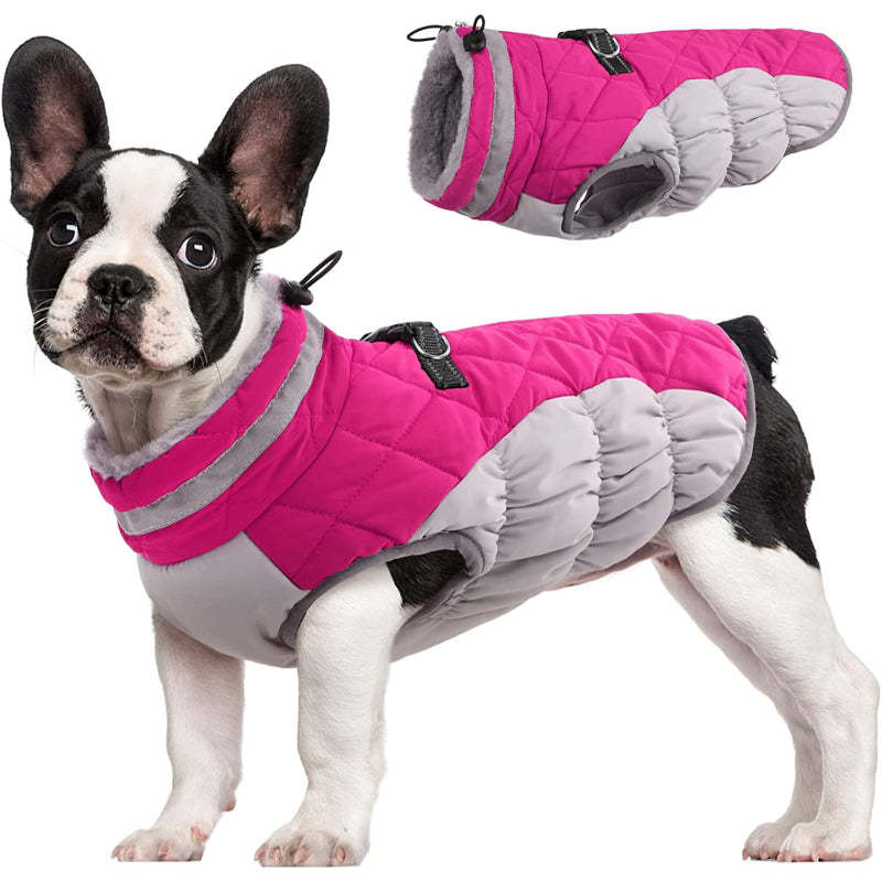 Padded Vest Jacket Dog Winter Coat Windproof Warm Winter Dog Jacket-Paw Print Pad