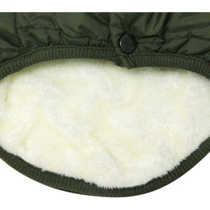 2 Layers Fleece Lined Warm Dog Jacket For Puppy Winter Cold Weather,Soft Windproof Small Dog Coat-Paw Print Pad