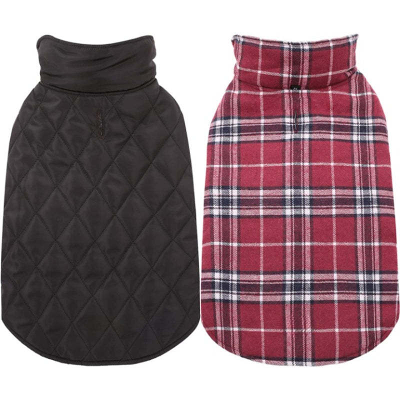 Warm Dog Coat, Reversible Dog Jacket Waterproof Dog Winter-Paw Print Pad