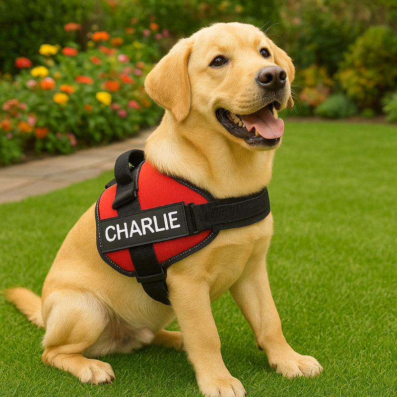 Custom No Pull Dog Harness with Personalized Name Patch-Paw Print Pad