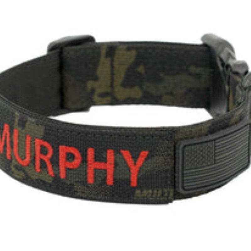 Adjustable Tactical Dog Collar-Paw Print Pad