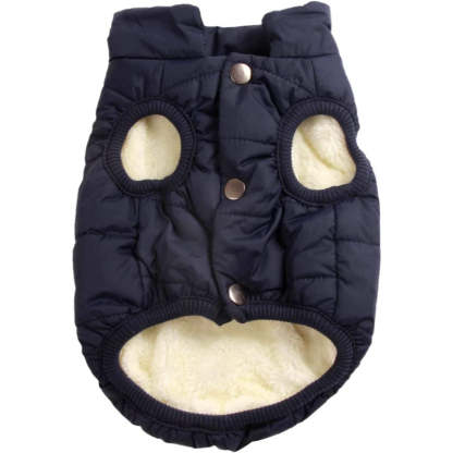 2 Layers Fleece Lined Warm Dog Jacket For Puppy Winter Cold Weather,Soft Windproof Small Dog Coat-Paw Print Pad