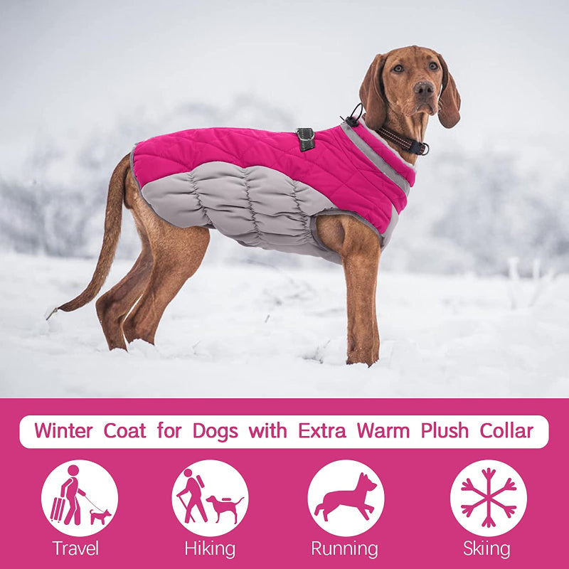 Padded Vest Jacket Dog Winter Coat Windproof Warm Winter Dog Jacket-Paw Print Pad