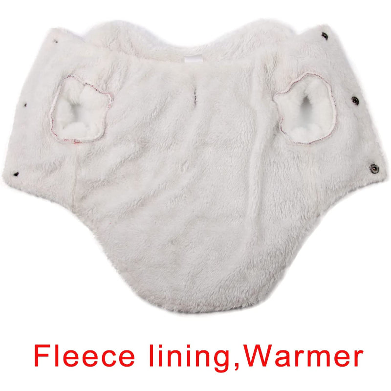 Shawl Design Fleece Lined Warm Dog Jacket For Puppy Winter Cold Weather,Soft Windproof Small Dog Coat-Paw Print Pad