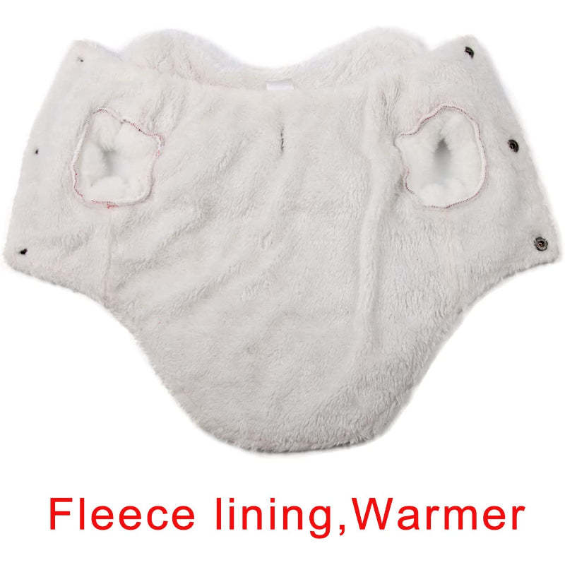 Shawl Design Fleece Lined Warm Dog Jacket For Puppy Winter Cold Weather,Soft Windproof Small Dog Coat-Paw Print Pad