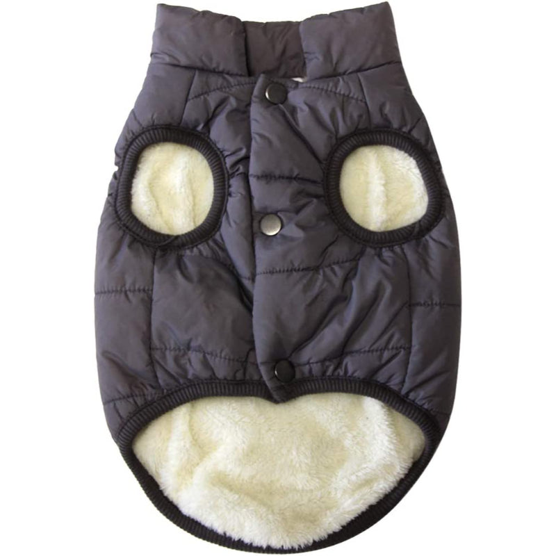 2 Layers Fleece Lined Warm Dog Jacket For Puppy Winter Cold Weather,Soft Windproof Small Dog Coat-Paw Print Pad