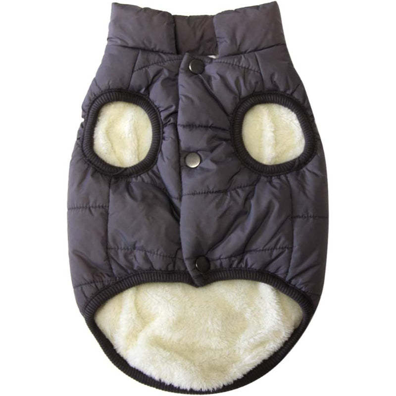 2 Layers Fleece Lined Warm Dog Jacket For Puppy Winter Cold Weather,Soft Windproof Small Dog Coat-Paw Print Pad