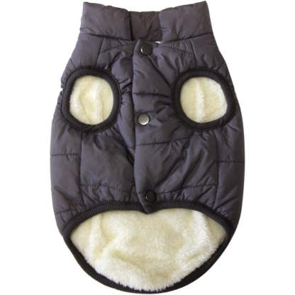 2 Layers Fleece Lined Warm Dog Jacket For Puppy Winter Cold Weather,Soft Windproof Small Dog Coat-Paw Print Pad