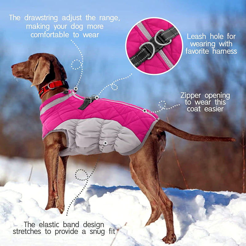 Padded Vest Jacket Dog Winter Coat Windproof Warm Winter Dog Jacket-Paw Print Pad