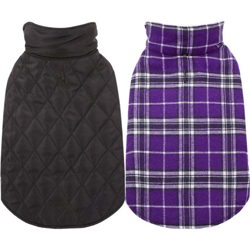 Warm Dog Coat, Reversible Dog Jacket Waterproof Dog Winter-Paw Print Pad