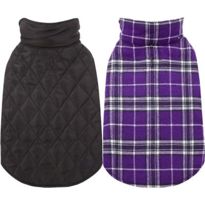 Warm Dog Coat, Reversible Dog Jacket Waterproof Dog Winter-Paw Print Pad